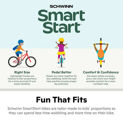 Schwinn Koen & Elm 16-Inch Kids BMX Bike, SmartStart Design, Adjustable Saddle, Training Wheels