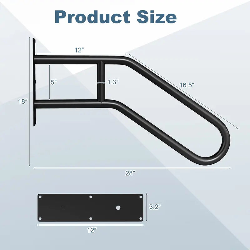 Non-Slip Wall-Mount Stair Handrail  Supportive Grab Bar for Seniors, Children & Expectant Mothers