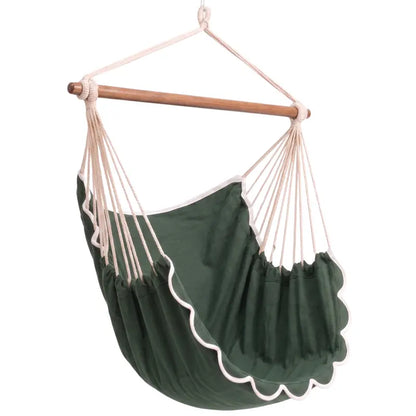 Durable Canvas Hammock Chair with Powder-Coated Steel Bar for Outdoor Use