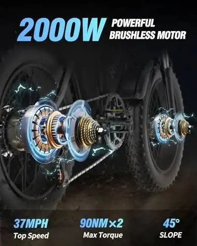 Bopzin Q20PRO Dual-Motor E-Bike  2000W, 52V, 40Ah Battery