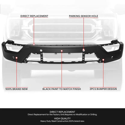 Modular Front Bumper for 20212023 Ford F-150  Designed for Parking Distance Sensors