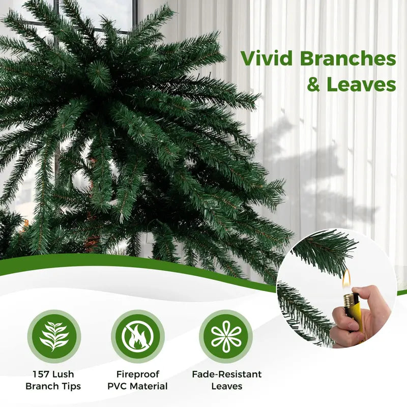 Pre-Lit Artificial Coconut Palm Christmas Tree  4, 5, or 6 Feet Tall with Sturdy Metal Stand