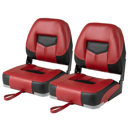 Low-Back Folding Boat Seats  2-Pack Marine-Grade Seat Set for Small Watercraft