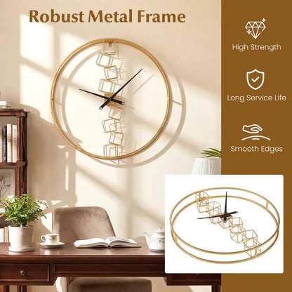 27-Inch Nordic-Style Battery-Powered Metal Wall Clock for Modern Living Rooms