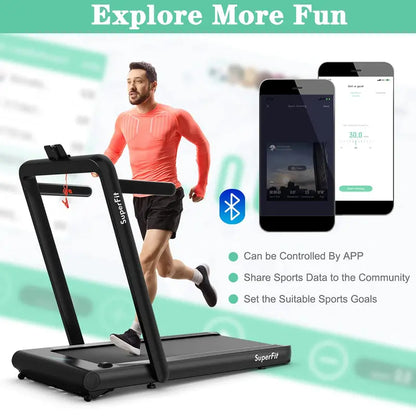 Dual-Function Folding Treadmill  4.75HP Under-Desk Model with App Compatibility