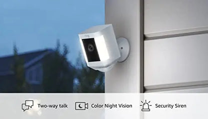 Ring Spotlight Cam Plus, 1080p HD, Color Night Vision, Motion-Activated, Two-Way Talk, Security Camera