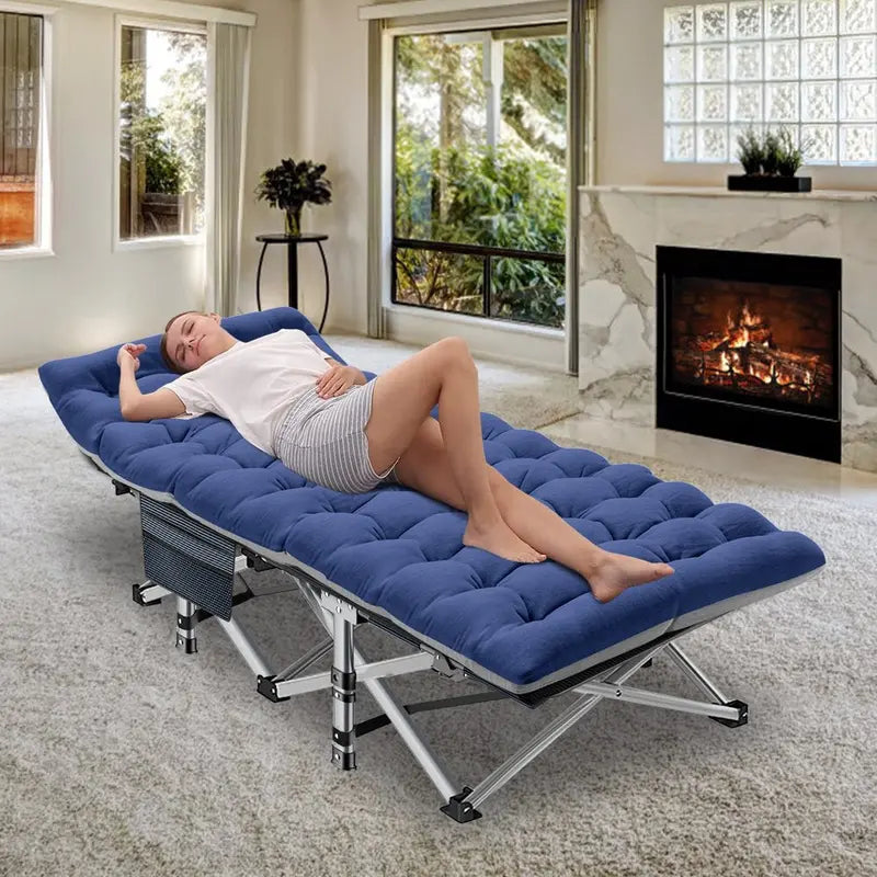 MOPHOTO 75  Portable Folding Bed for Adults with Mattress, Carry Bag