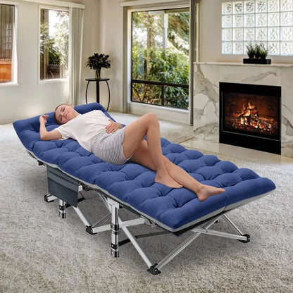 MOPHOTO 75  Portable Folding Bed for Adults with Mattress, Carry Bag