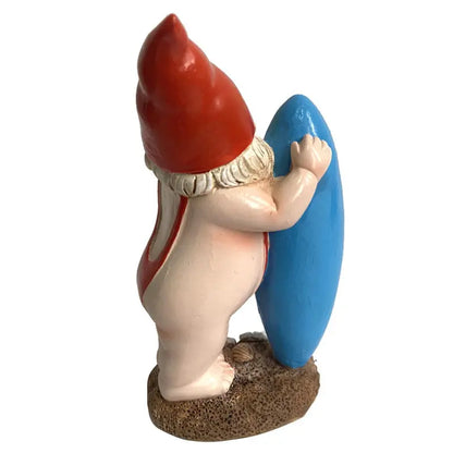 Charming Playful Gnome Figurine  Whimsical Outdoor Decoration
