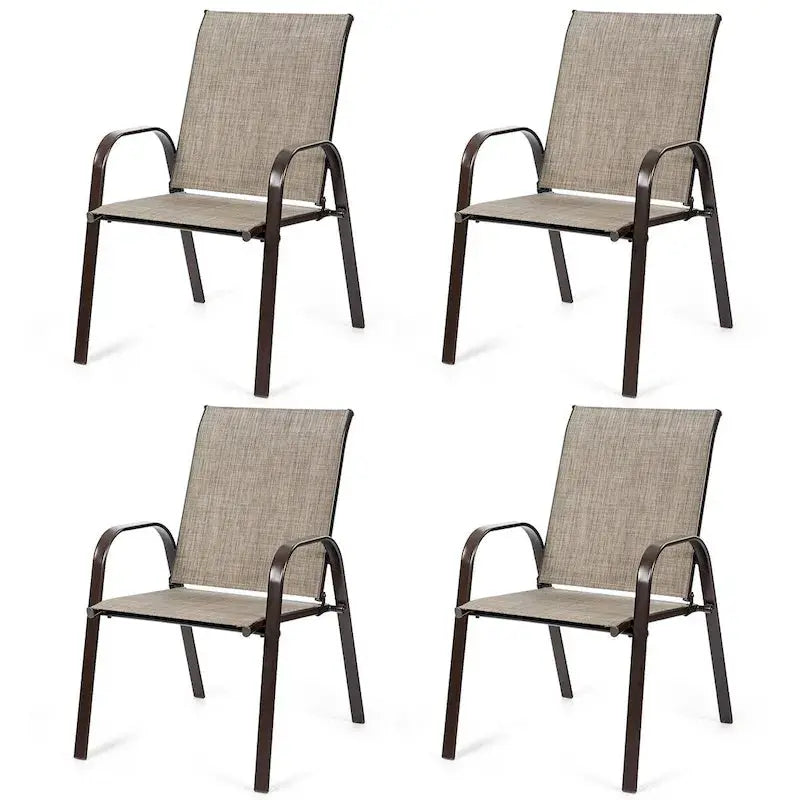 Costway 4-Piece Patio Chair Set  Armrest Garden & Deck Seating