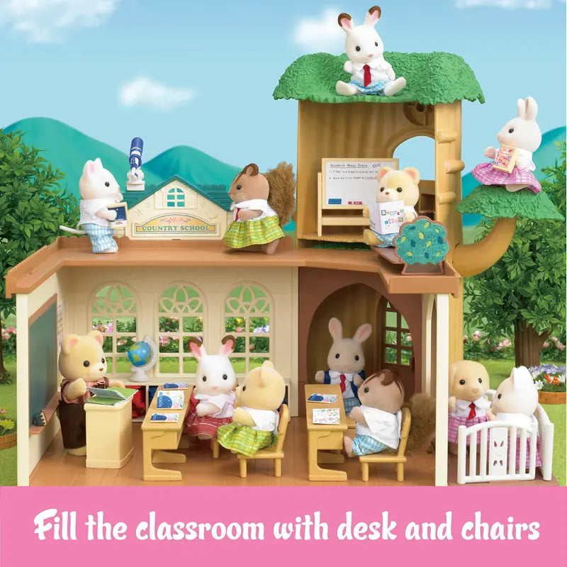 Calico Critters Country Tree School, Dollhouse Playset with Furniture and Accessories