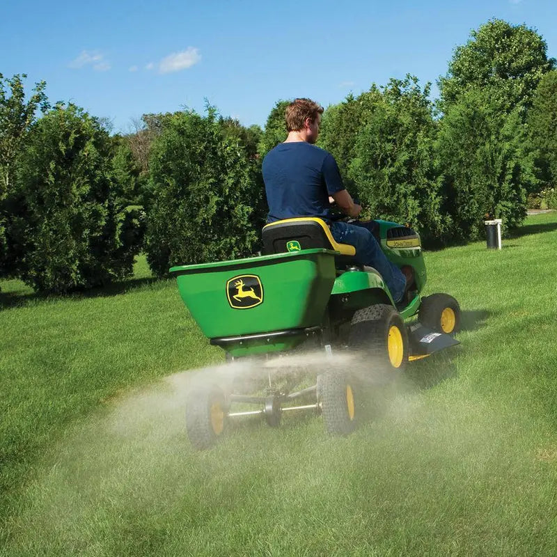 2025 175 lb Rustproof Broadcast Spreader  Poly Hopper, Universal Hitch Compatibility