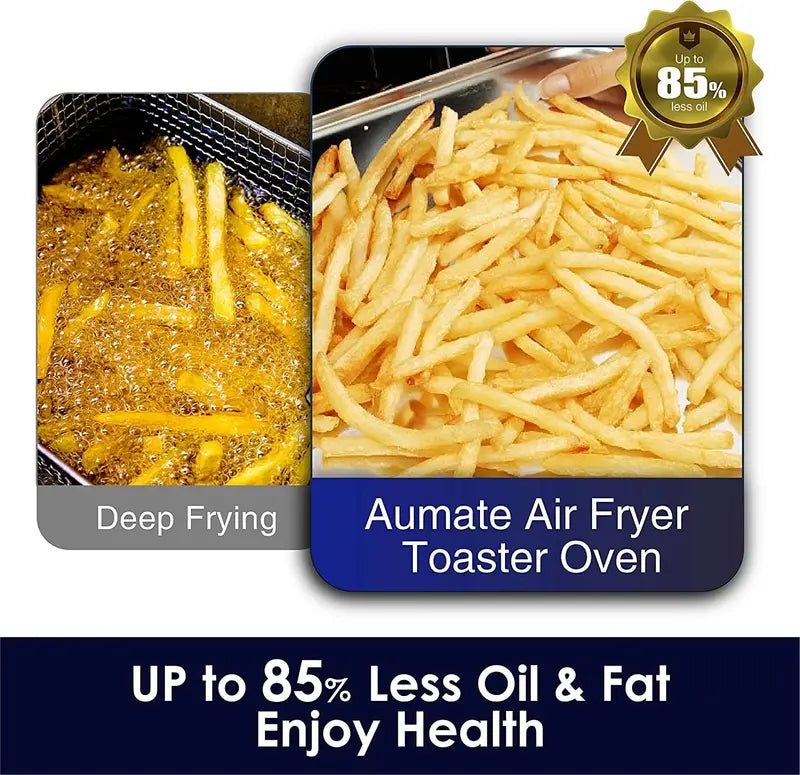AUMATE Countertop Convection Oven  Compact 6-in-1 Air Fryer & Baking Oven