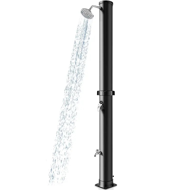 10-Gallon Freestanding Solar Outdoor Shower  7.2 FT Height with Rotating Head