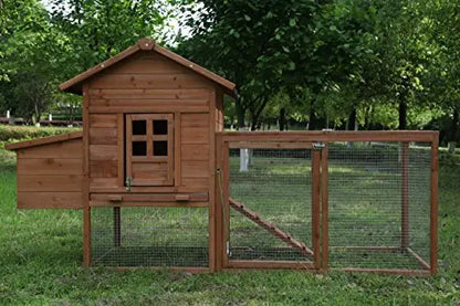ECOLINEAR Outdoor 80  Wooden Chicken Coop Nest Box Hen House Poultry Pet Hutch Garden Backyard Cage