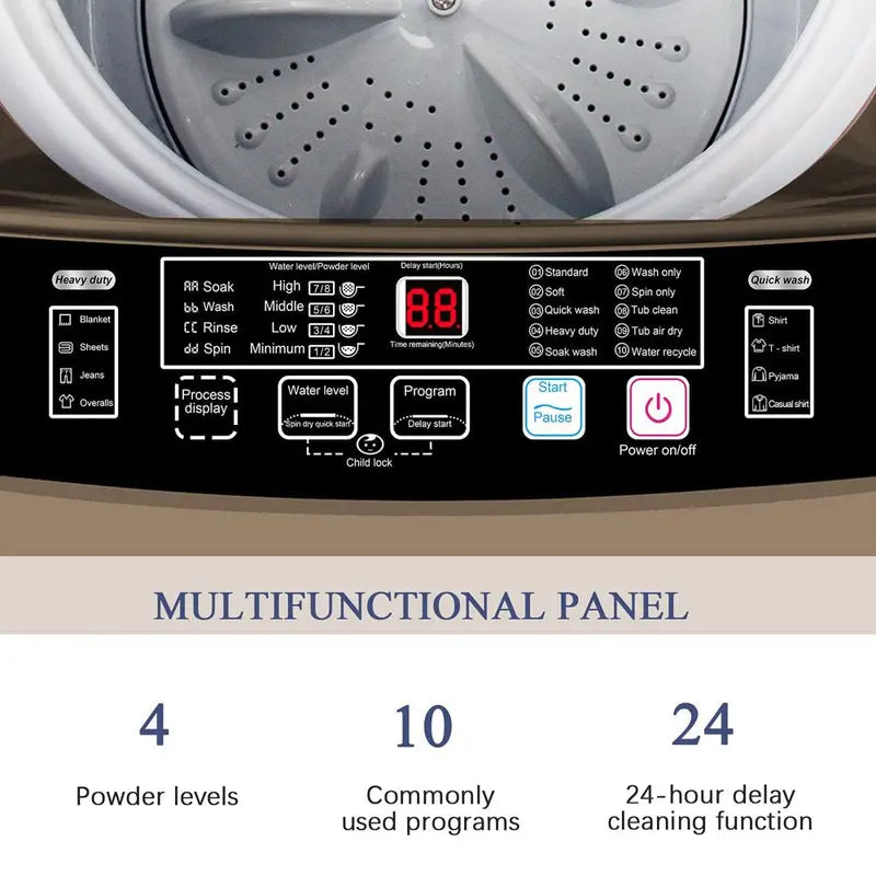 Portable Washing Machine, 17.7 Lbs Large Capacity Full Automatic Washing Machine