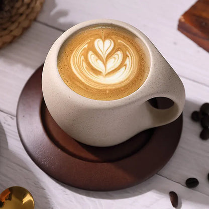 Minimalist Ceramic Espresso Set  250ml Mug, Saucer & Spoon Included