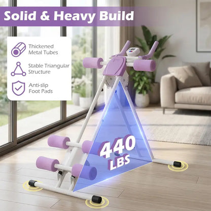 Foldable Ab Trainer with 6 Adjustable Angles and Digital LCD Feedback