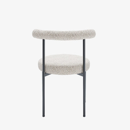 Lot de 2 chaises de salle   manger design moderne, bouclette grise et blanche Julia