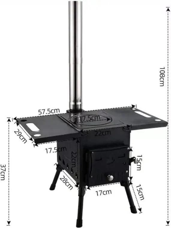 Portable Stainless Steel BBQ Grill  Foldable Wood Stove for Outdoor Camping by Grills
