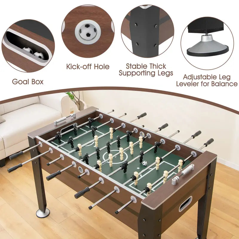 Full-Size Adult Foosball Table  54-Inch Regulation-Style Game Table with Dual Balls