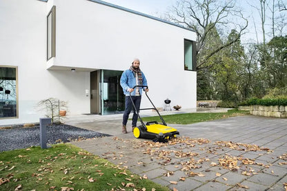 Karcher S 6 Twin Outdoor Push Sweeper, 10 Gallon, 33.9″ Width, Quiet 42dB, Lightweight & Portable