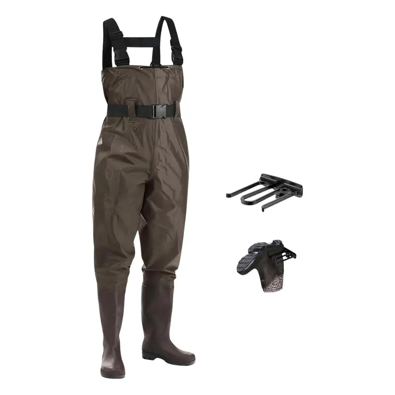 Lightweight Unisex Nylon Chest Waders with PVC Boot Construction