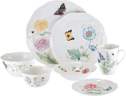 Butterfly Meadow 28-Piece Classic Dinnerware Set  Ceramic Tableware Collection