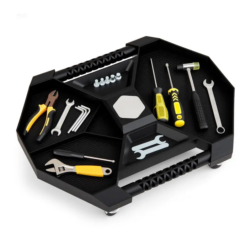 Mobile Workshop Caddy Tray with Four Locking Swivel Casters