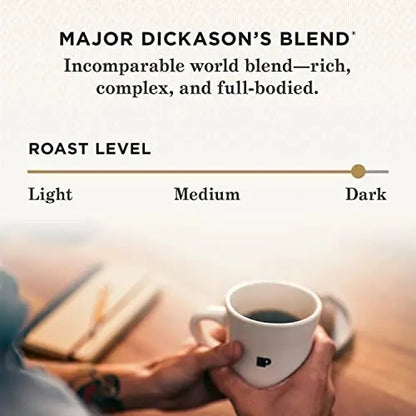 Peet’s Major Dickason’s Dark Roast Ground Coffee, 63 Ounces (Pack of 6)