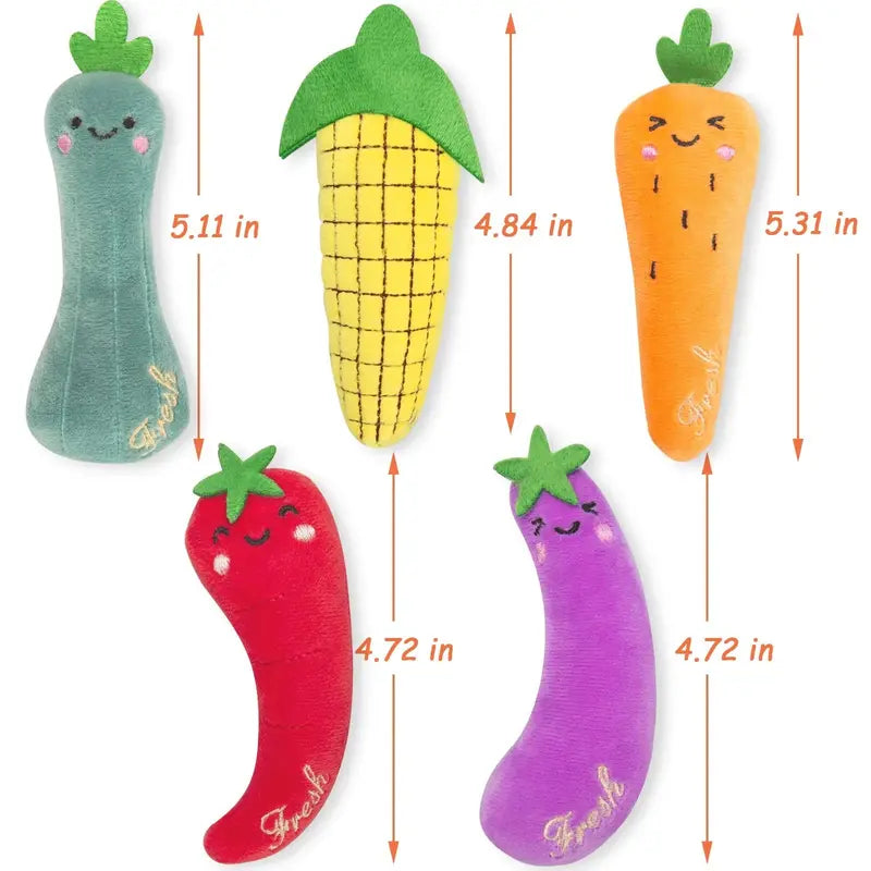 Brand Catnip-Infused Plush Interactive Cat Toys  5 Pack, Farm-Themed, Safe & Non-Toxic, for Active Play & Dental Health