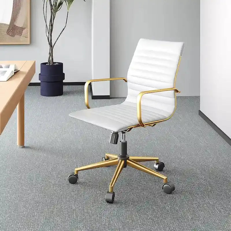 LUXMOD Ribbed Ergonomic Office Chair  Breathable Mesh Back & Adjustable Seat