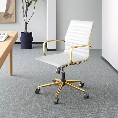 LUXMOD Ribbed Ergonomic Office Chair  Breathable Mesh Back & Adjustable Seat