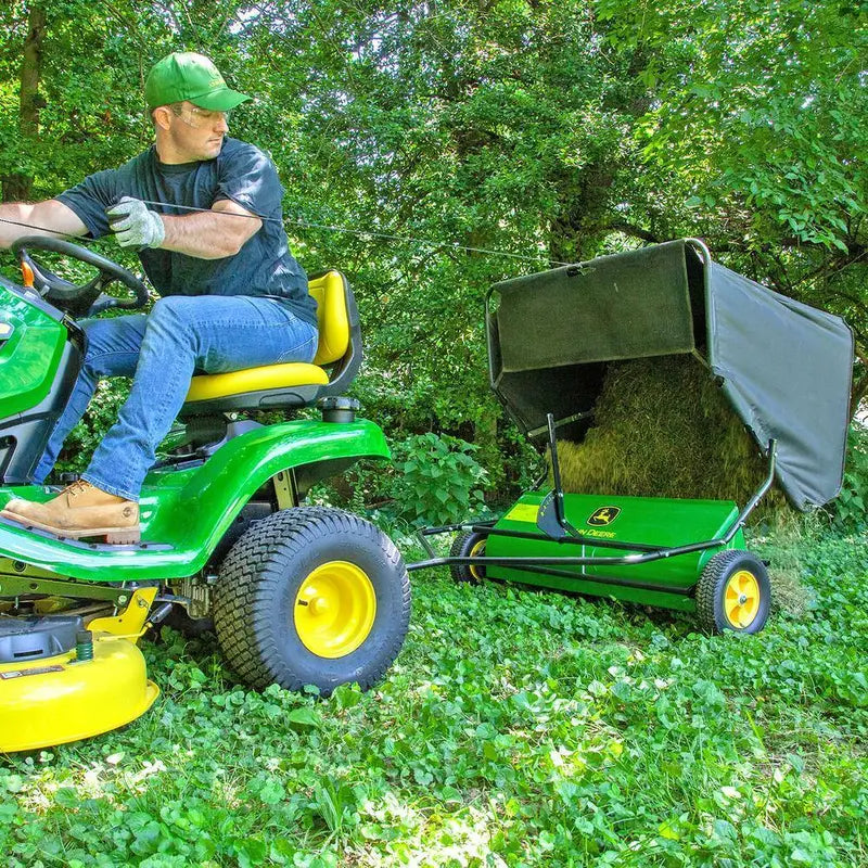 John Deere 42-Inch Tow-Behind Lawn Sweeper  24-Cubic-Foot Capacity with Adjustable Brush Height