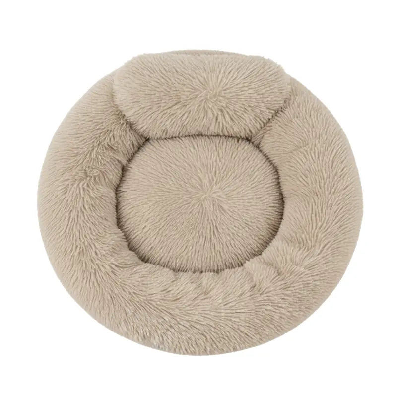 Donut-Style Dog Bed with Elevated Rim, Machine-Washable Cover, and Anti-Skid Bottom