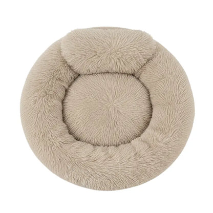 Donut-Style Dog Bed with Elevated Rim, Machine-Washable Cover, and Anti-Skid Bottom