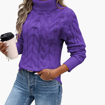 Women’s Traditional Cable-Knit Turtleneck Sweater