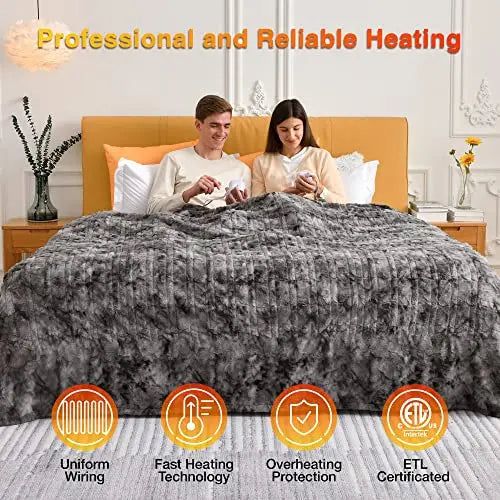 WOOMER Heated Blanket King Size Electric Blanket 90 x 100