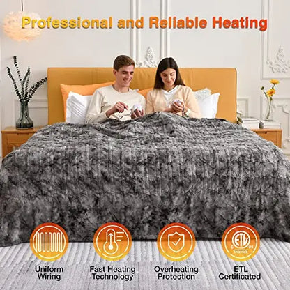 WOOMER Heated Blanket King Size Electric Blanket 90 x 100