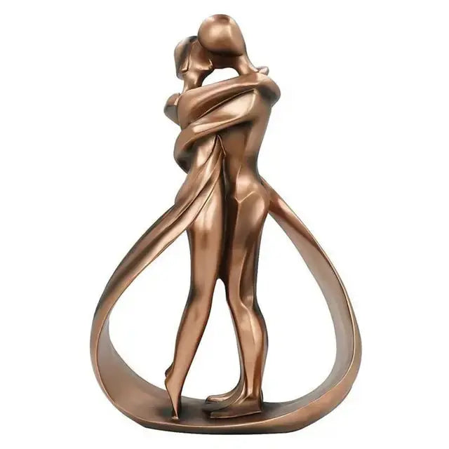 Elegant Embracing Couple Sculpture for Home Decor Accent