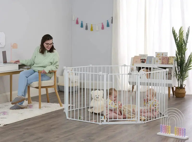 Regalo Super-Wide 192-Inch Adjustable Safety Gate &amp; Convertible Play Yard