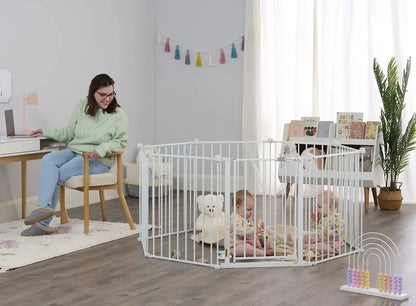 Regalo Super-Wide 192-Inch Adjustable Safety Gate &amp; Convertible Play Yard