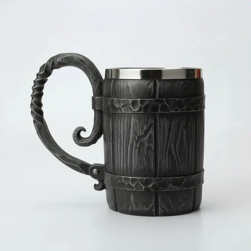 Double-Walled Viking-Inspired Travel Mug  650ml Thermal Drinkware