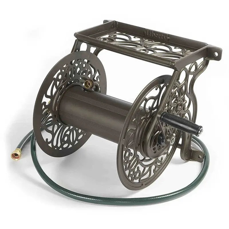 Liberty Garden LBG-704 125′ Steel Decorative Garden Hose Wall Mounted Reel