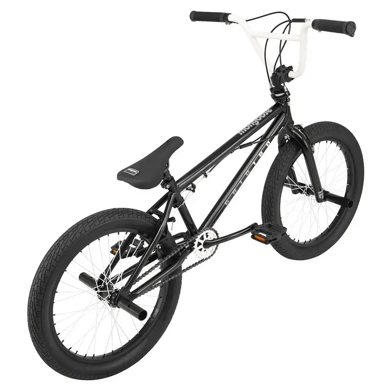 Mongoose Grid 180 BMX Freestyle Bike  20-Inch Wheels, Single-Speed, Matte Black Finish
