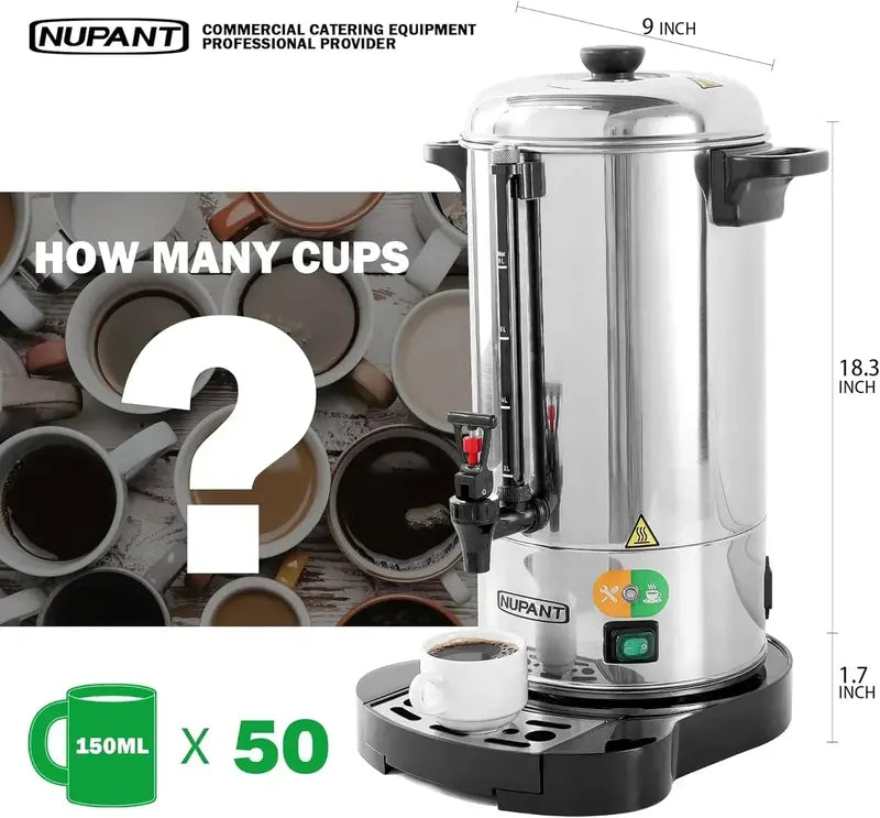 Commercial-Grade 15L Stainless Steel Coffee Brewer (Grade 304)