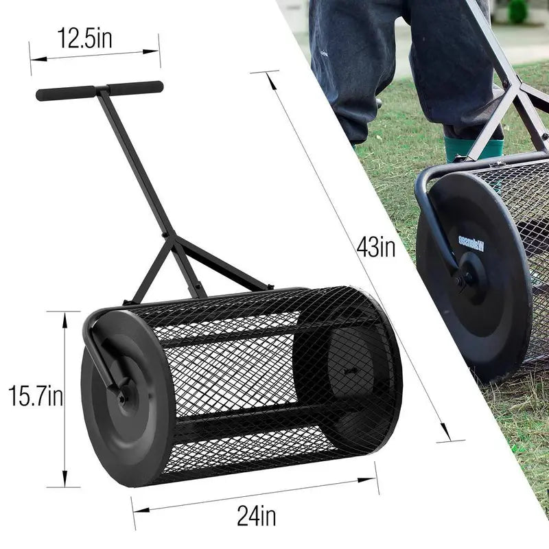 24-Inch Metal-Handle Peat Moss & Compost Spreader  SP-001-JNN