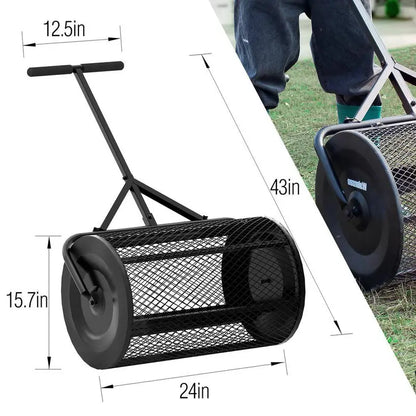 24-Inch Metal-Handle Peat Moss & Compost Spreader  SP-001-JNN