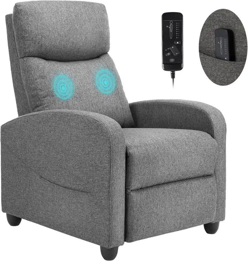 Extra-Large Swivel Rocking Recliner with Extended Footrest | High-Back Grey Upholstered Glider for Nurseries, Bedrooms, or Living Areas — Deep-Seat Comfort Design