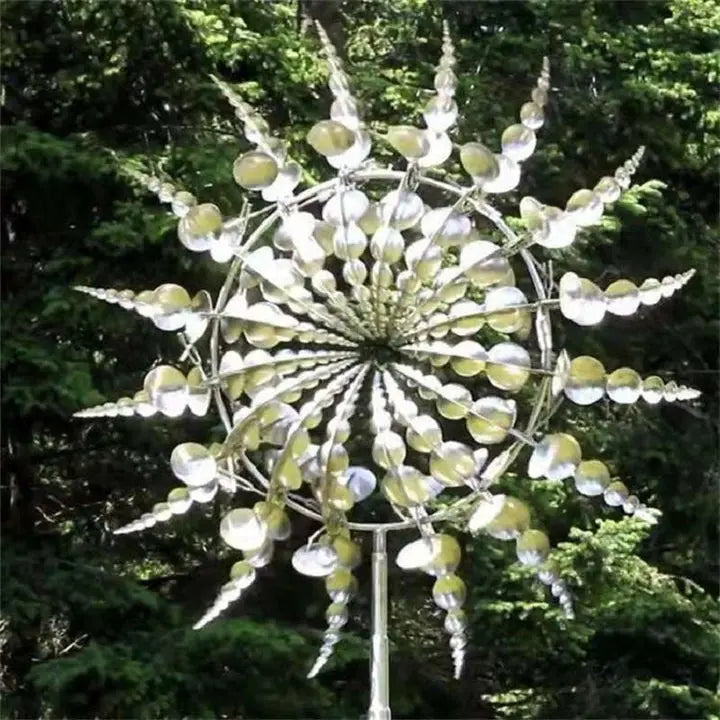 Whimsical Spinning Windmill Garden Decor  Magic Metal Design